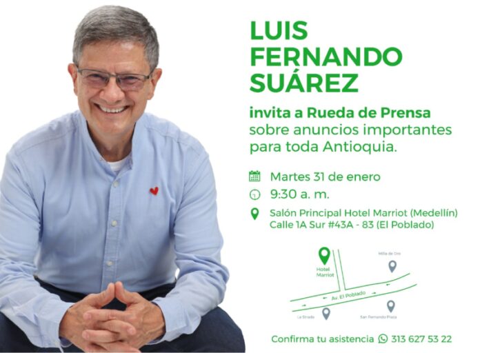 Luis Fernando Suárez, ¿anunciará su candidatura a la Gobernación?