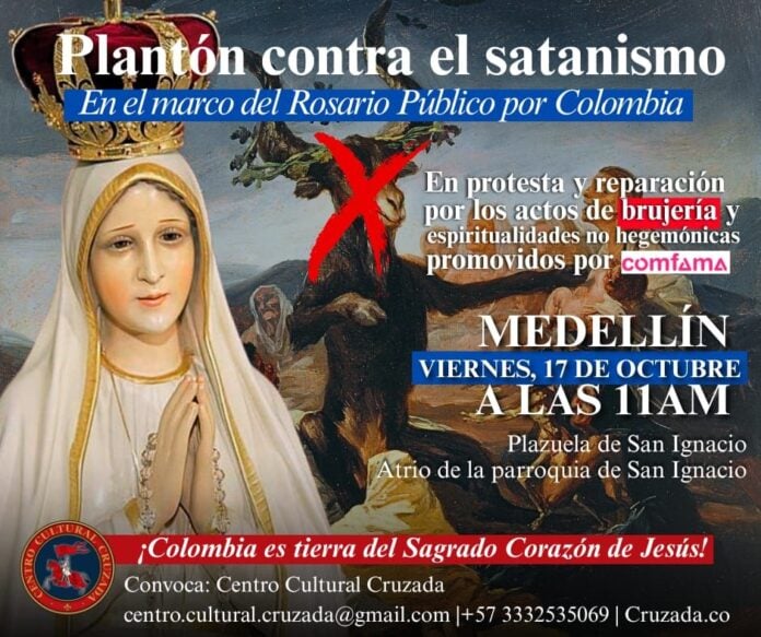 Plantón en Medellín contra Comfama por evento sobre brujería